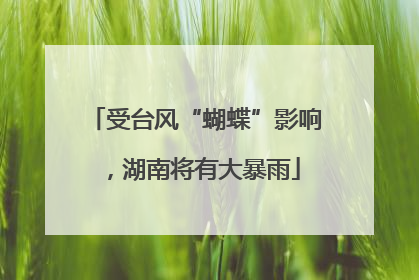 受台风“蝴蝶”影响,湖南将有大暴雨
