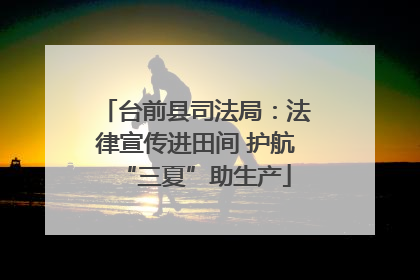 台前县司法局：法律宣传进田间 护航“三夏”助生产