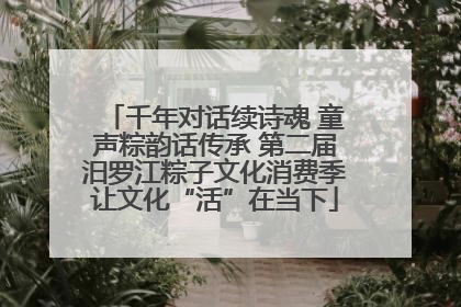 千年对话续诗魂 童声粽韵话传承 第二届汨罗江粽子文化消费季让文化“活”在当下