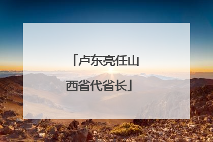 卢东亮任山西省代省长