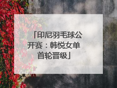 印尼羽毛球公开赛：韩悦女单首轮晋级