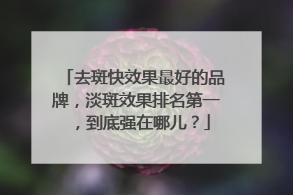 去斑快效果最好的品牌，淡斑效果排名第一，到底强在哪儿？