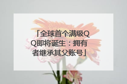 全球首个满级QQ即将诞生：拥有者继承其父账号