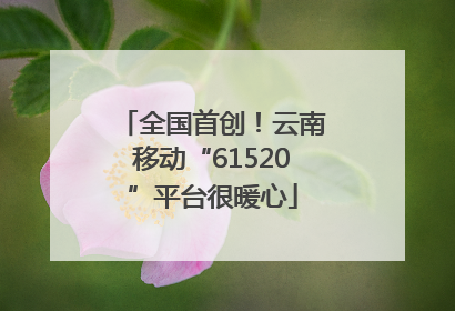 全国首创！云南移动“61520”平台很暖心