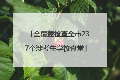 全覆盖检查全市237个涉考生学校食堂