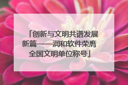 创新与文明共谱发展新篇——润和软件荣膺全国文明单位称号
