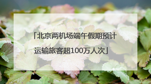 北京两机场端午假期预计运输旅客超100万人次