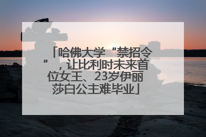 哈佛大学“禁招令”，让比利时未来首位女王、23岁伊丽莎白公主难毕业