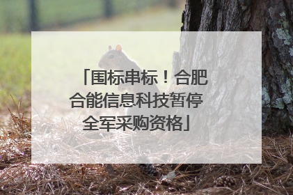 围标串标！合肥合能信息科技暂停全军采购资格