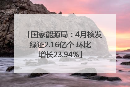 国家能源局：4月核发绿证2.16亿个 环比增长23.94%
