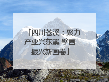 四川苍溪：聚力产业兴东溪 擘画振兴新画卷
