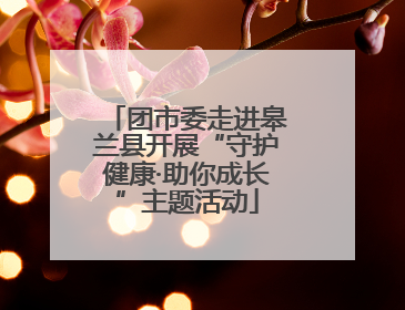 团市委走进皋兰县开展“守护健康·助你成长”主题活动