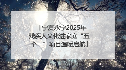 宁夏永宁2025年残疾人文化进家庭“五个一”项目温暖启航