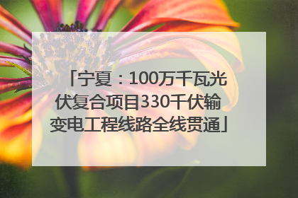 宁夏：100万千瓦光伏复合项目330千伏输变电工程线路全线贯通