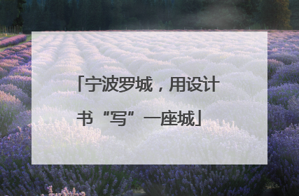宁波罗城，用设计书“写”一座城