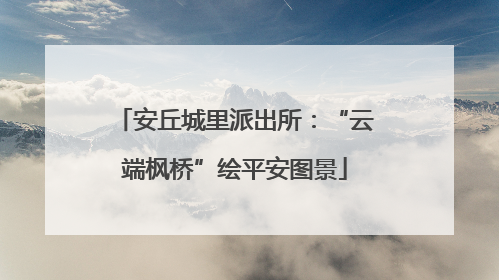安丘城里派出所：“云端枫桥”绘平安图景