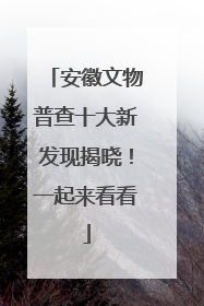 安徽文物普查十大新发现揭晓！一起来看看
