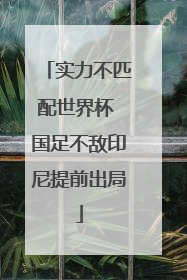 实力不匹配世界杯 国足不敌印尼提前出局