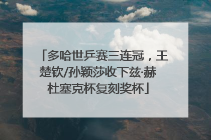 多哈世乒赛三连冠，王楚钦/孙颖莎收下兹·赫杜塞克杯复刻奖杯