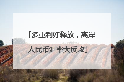 多重利好释放，离岸人民币汇率大反攻