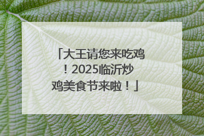 大王请您来吃鸡！2025临沂炒鸡美食节来啦！