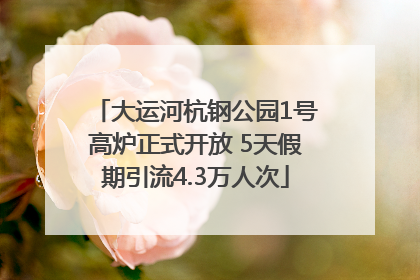 大运河杭钢公园1号高炉正式开放 5天假期引流4.3万人次