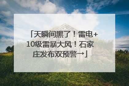 天瞬间黑了！雷电+10级雷暴大风！石家庄发布双预警→