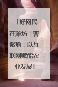 好网民·在潍坊｜曹紫瑜：以互联网赋能农业发展