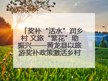 奖补“活水”润乡村 文旅“繁花”助振兴——黄龙县以旅游奖补政策激活乡村振兴新动能
