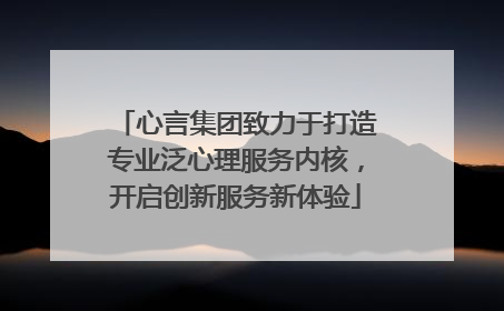 心言集团致力于打造专业泛心理服务内核，开启创新服务新体验