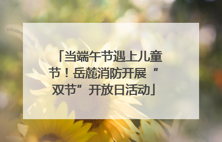 当端午节遇上儿童节！岳麓消防开展“双节”开放日活动