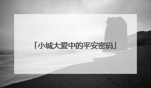 小城大爱中的平安密码