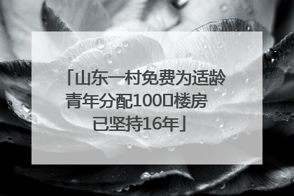 山东一村免费为适龄青年分配100㎡楼房 已坚持16年
