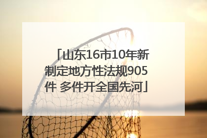 山东16市10年新制定地方性法规905件 多件开全国先河