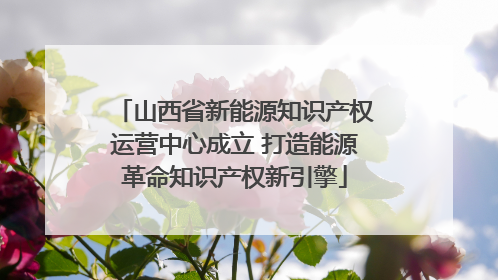 山西省新能源知识产权运营中心成立 打造能源革命知识产权新引擎