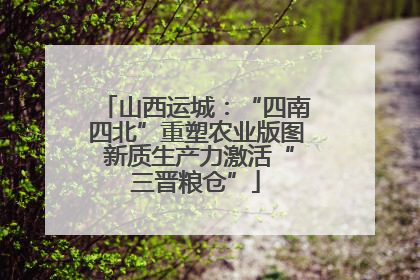 山西运城：“四南四北”重塑农业版图 新质生产力激活“三晋粮仓”