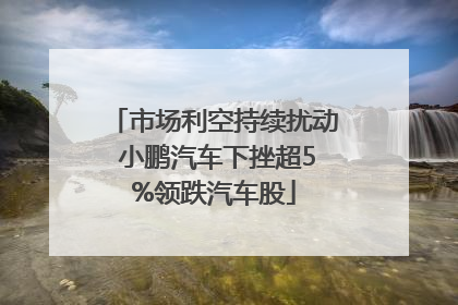 市场利空持续扰动 小鹏汽车下挫超5%领跌汽车股
