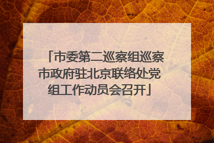 市委第二巡察组巡察市政府驻北京联络处党组工作动员会召开