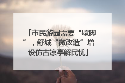 市民游园需要“歇脚”，舒城“微改造”增设仿古凉亭解民忧