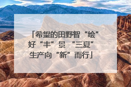 希望的田野智“绘”好“丰”景 “三夏”生产向“新”而行