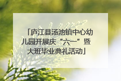庐江县汤池镇中心幼儿园开展庆“六一”暨大班毕业典礼活动