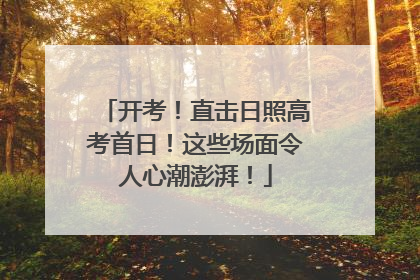 开考！直击日照高考首日！这些场面令人心潮澎湃！