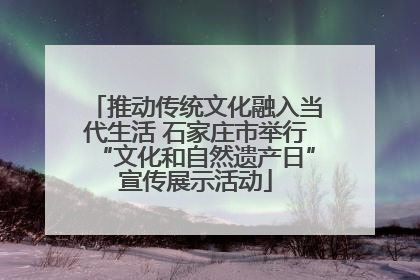 推动传统文化融入当代生活 石家庄市举行“文化和自然遗产日”宣传展示活动