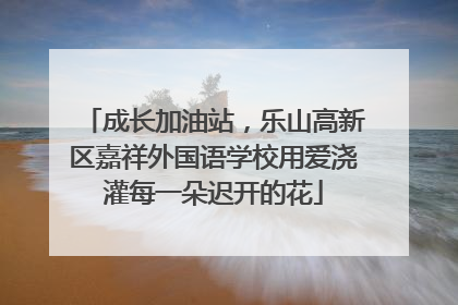 成长加油站，乐山高新区嘉祥外国语学校用爱浇灌每一朵迟开的花