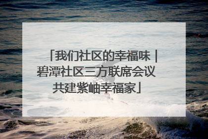 我们社区的幸福味｜碧潭社区三方联席会议共建紫岫幸福家