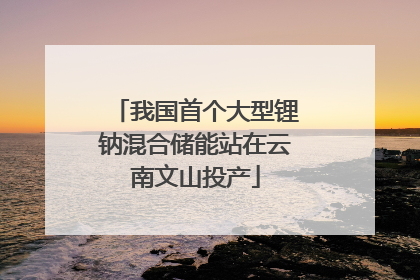 我国首个大型锂钠混合储能站在云南文山投产