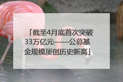 截至4月底首次突破33万亿元——公募基金规模屡创历史新高