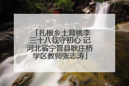 扎根乡土育桃李 三十八载守初心 记河北省宁晋县耿庄桥学区教师张志涛