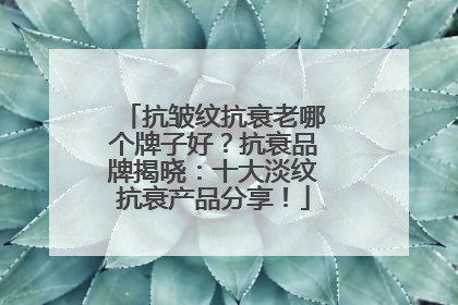 抗皱纹抗衰老哪个牌子好？抗衰品牌揭晓：十大淡纹抗衰产品分享！
