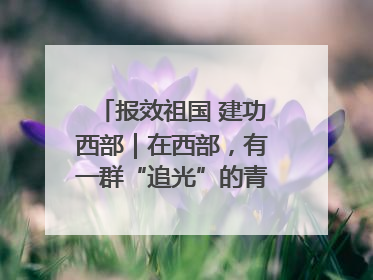 报效祖国 建功西部｜在西部，有一群“追光”的青年科学家